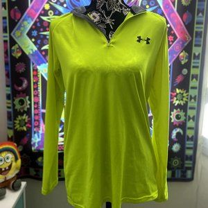 Neon yellow half zip jacket